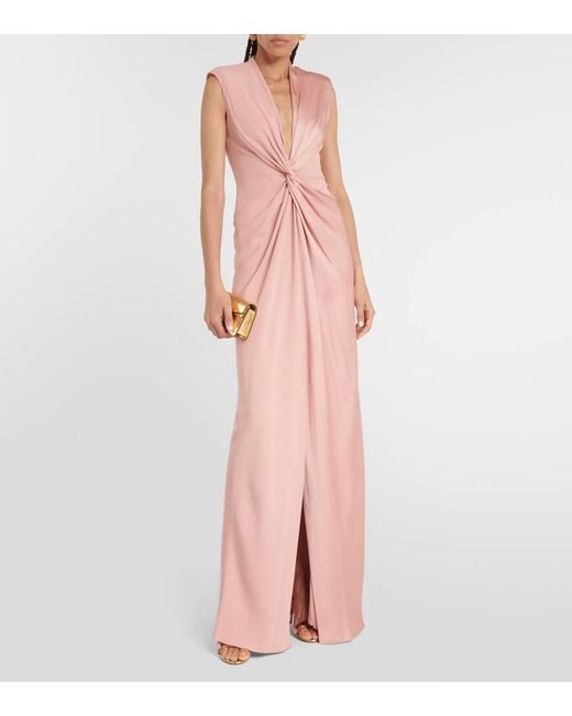 Max Mara Pink Bridal Pilard Gathered Maxi Gown