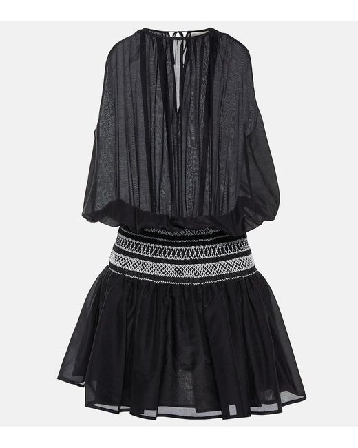 Tory Burch Black Minikleid aus Baumwolle und Seide