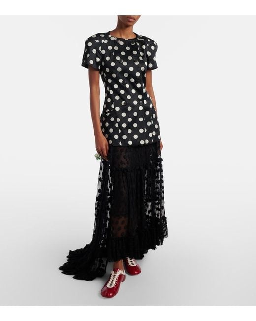 Dries Van Noten Black Polka-Dot Double-Breasted Blazer