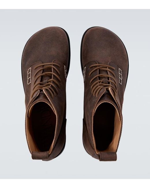 J.W. Anderson Brown Leather Lace-Up Boots for men