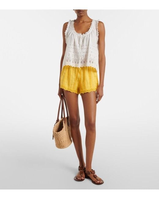 Doen White Toussine Broderie Anglaise Cotton Top