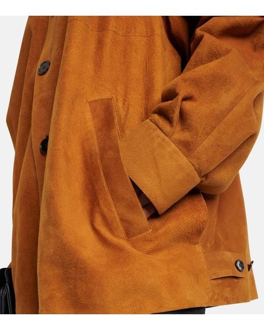 The Row Sedor Suede Jacket in Brown | Lyst