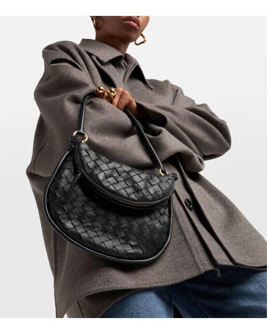 Bottega Veneta Black Gemelli Small Leather Shoulder Bag