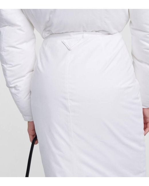 Prada White Padded Cotton Pencil Skirt