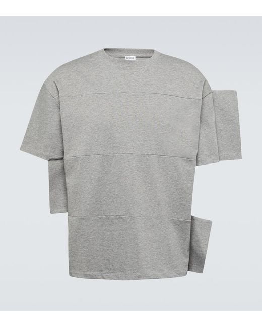 T-shirt in jersey di misto cotone di Loewe in Gray da Uomo