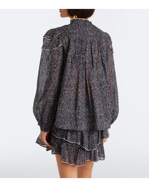 Isabel Marant Black Christa Polka-Dot Cotton Blouse