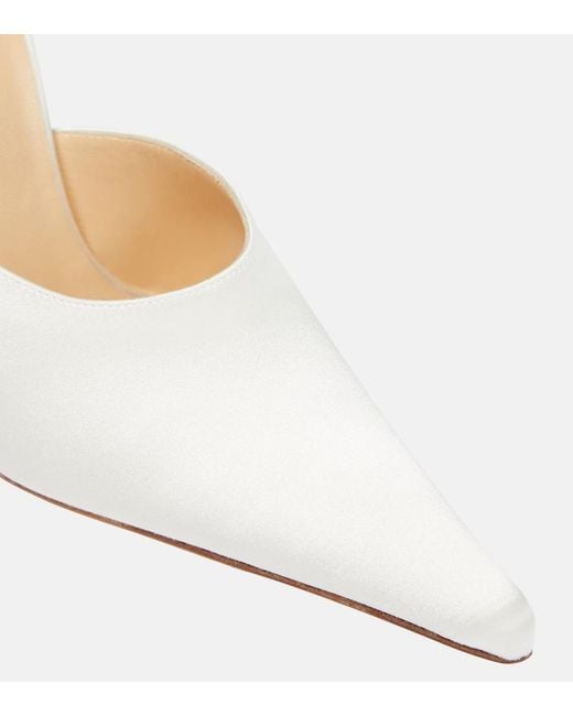 Magda Butrym Natural Flower Satin Mules