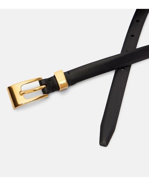 The Row Black Downtown Leather Belt