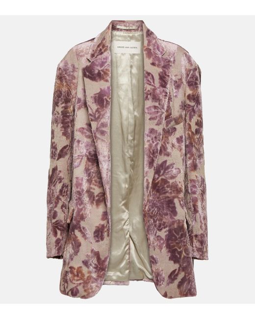 Dries Van Noten Pink Floral Jacquard Blazer
