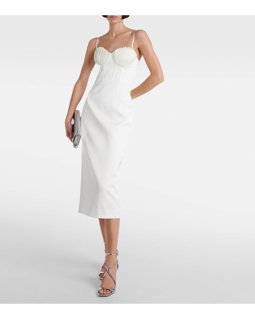 Rebecca Vallance White Bridal Delaney Midi Dress