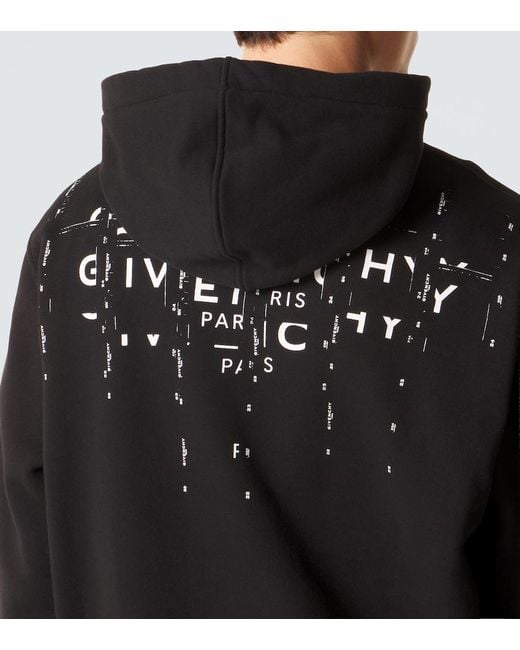 Givenchy Black Logo Cotton Fleece Zip-Up Hoodie for men