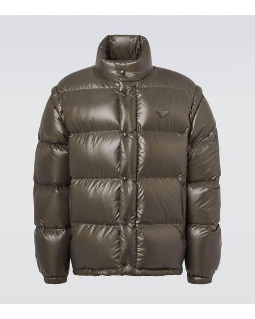 Prada Green Re-Nylon Down Jacket for men