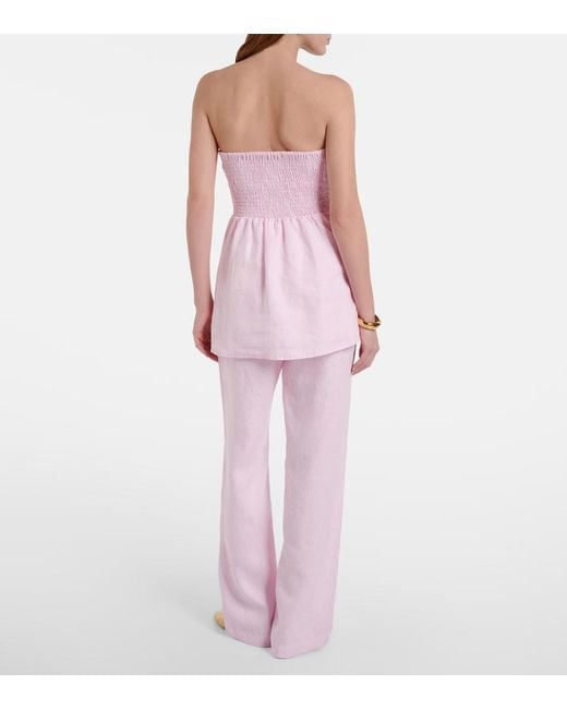 Faithfull The Brand Pink Lulea Linen Wide-Leg Pants