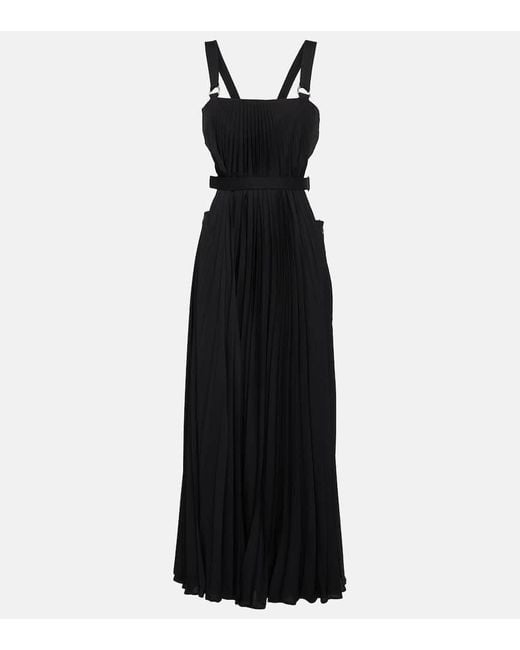 Christopher Kane Black Pleated Midi Dress