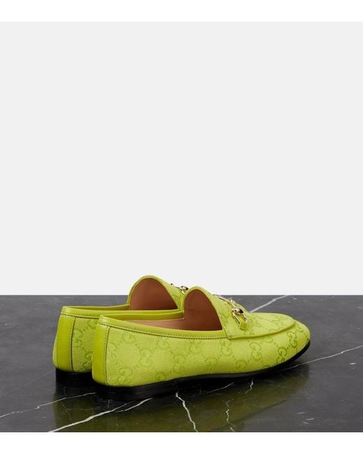 Gucci Yellow Jordaan Gg Canvas Loafers