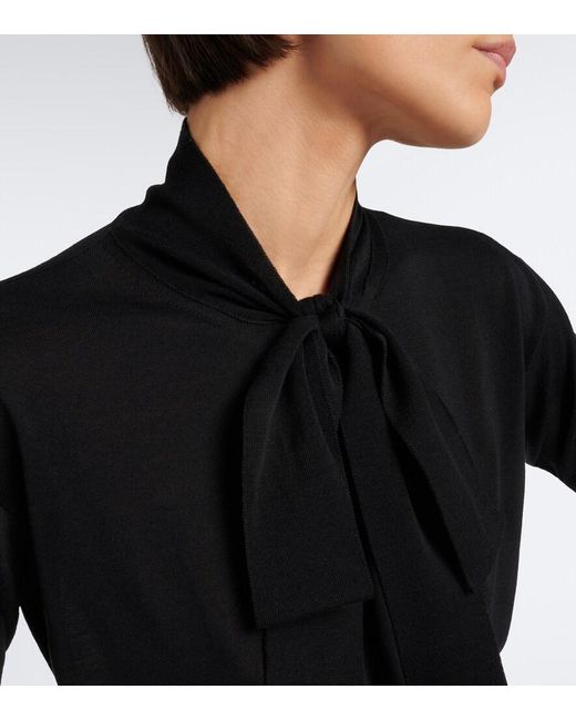 Valentino Black Bow-Detail Wool Sweater