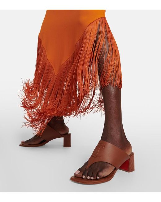 Christian Louboutin Brown Cl Tongamule Leather Sandals