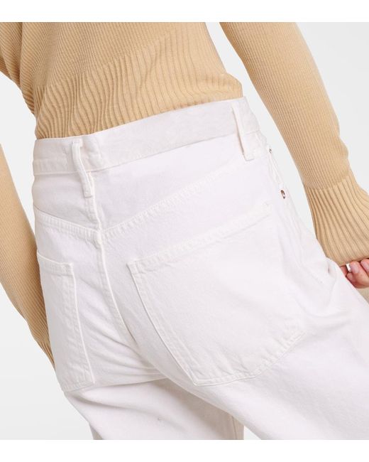 Jeans rectos 90's Crop de tiro medio Agolde de color White