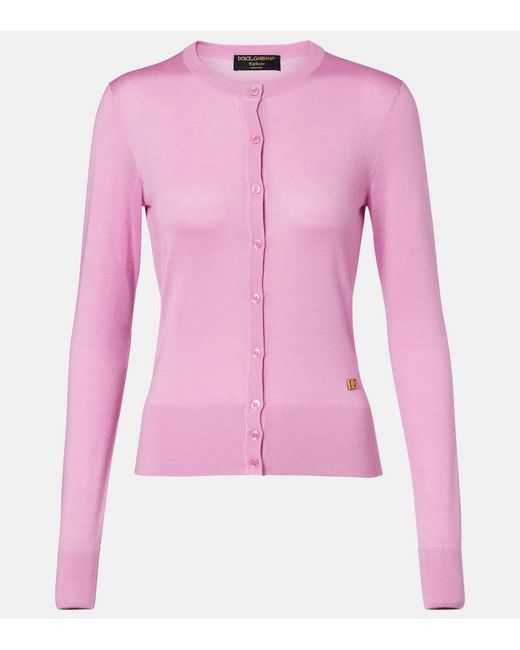 Dolce & Gabbana Pink Cashmere And Silk Cardigan