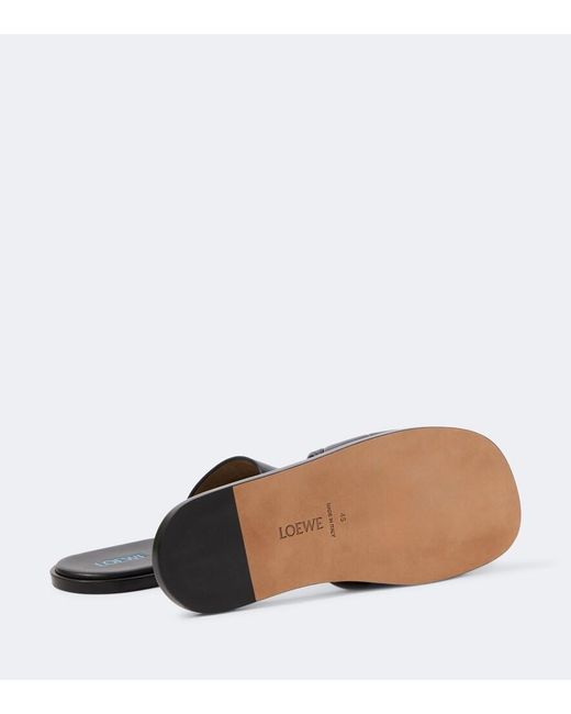Loewe Black Origami Leather Slides for men