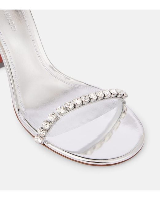 AMINA MUADDI White Gigi 95 Embellished Leather Sandals