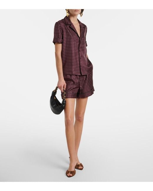 Saint Laurent Red Printed Silk Shirt