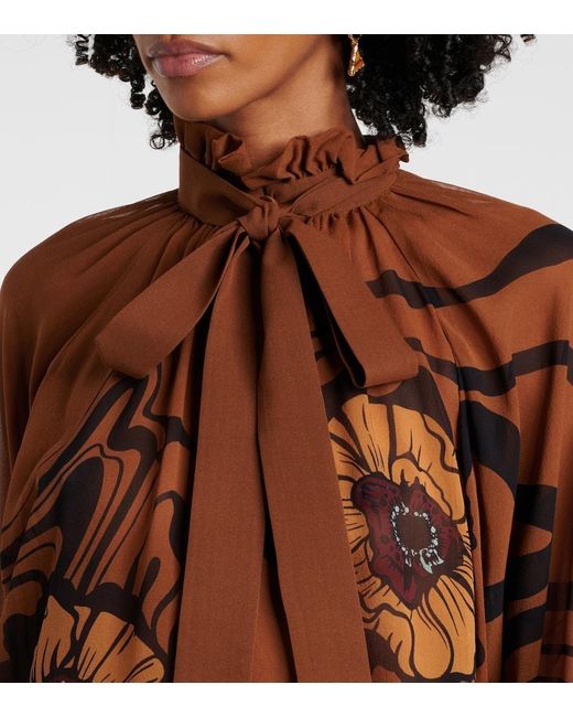 Blouse Cerere En Soie A Fleurs LaDoubleJ en coloris Brown