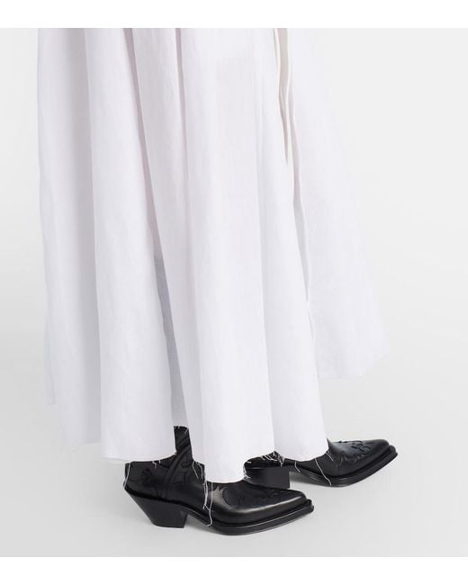 Gabriela Hearst White Delyth Cotton And Linen Maxi Dress
