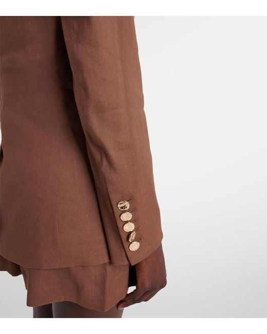 Veronica Beard Brown Elle Dickey Linen-Blend Blazer