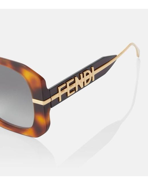 Fendi Brown Oversize-Sonnenbrille graphy