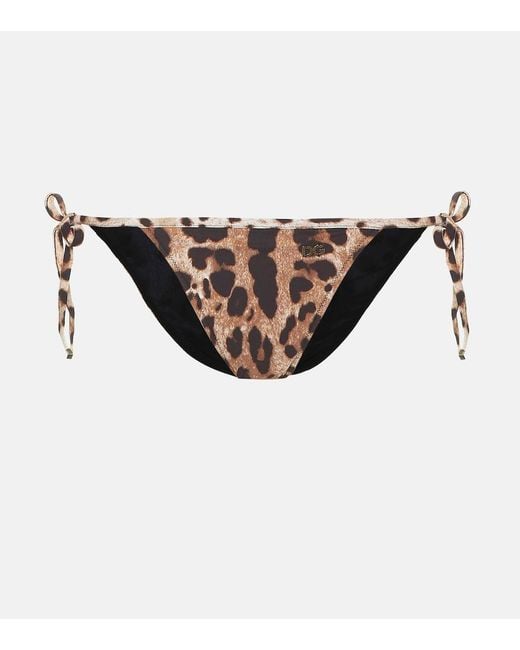 Dolce & Gabbana Brown Dolce & Gabbana Leopard Print Bikini Bottom