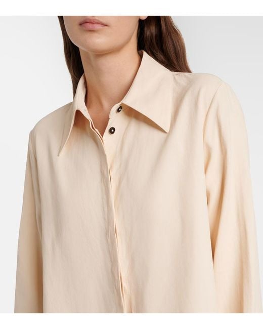 Jil Sander Natural Oversized Linen Shirt Dress
