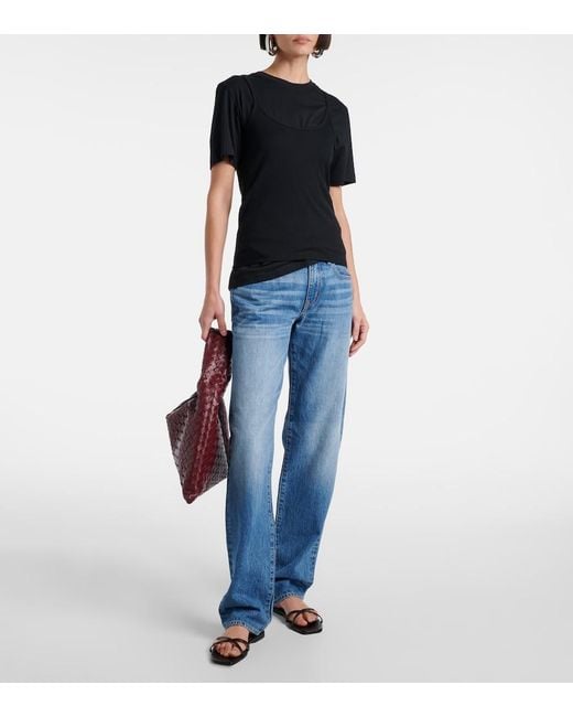 SLVRLAKE Denim Blue Ellie Low-Rise Wide-Leg Jeans
