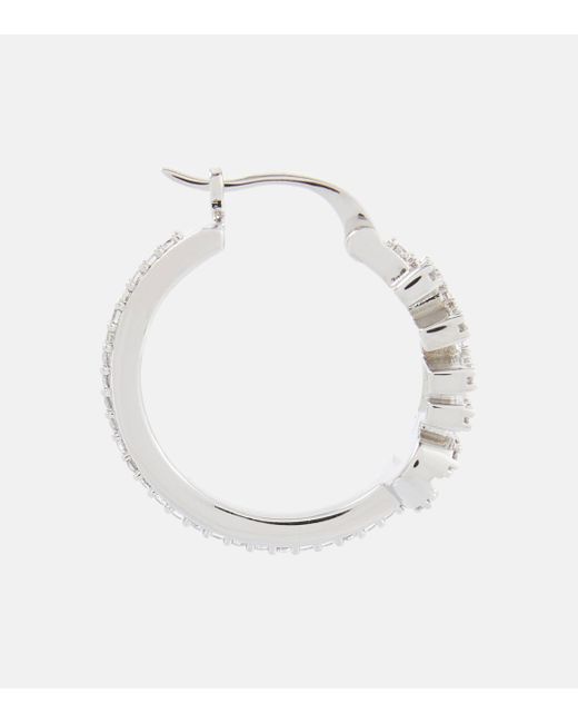 Miu Miu White Logo Crystal-embellished Earrings