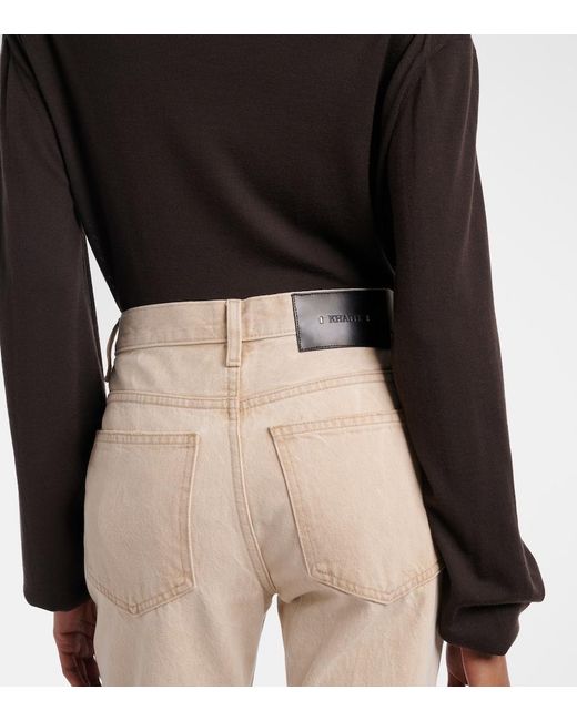Khaite Natural Finley Cropped Straight Jeans
