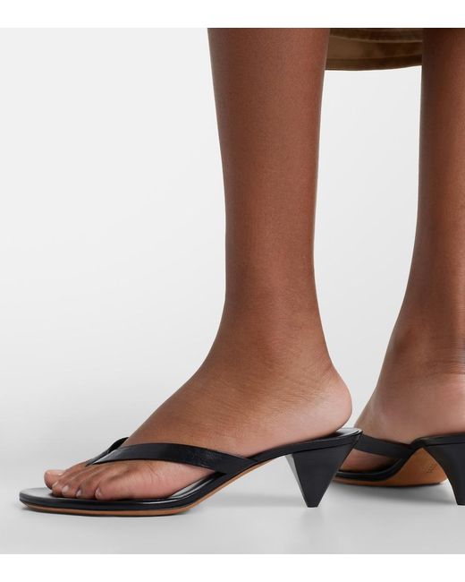 Jude Gray Rooty Leather Thong Sandals
