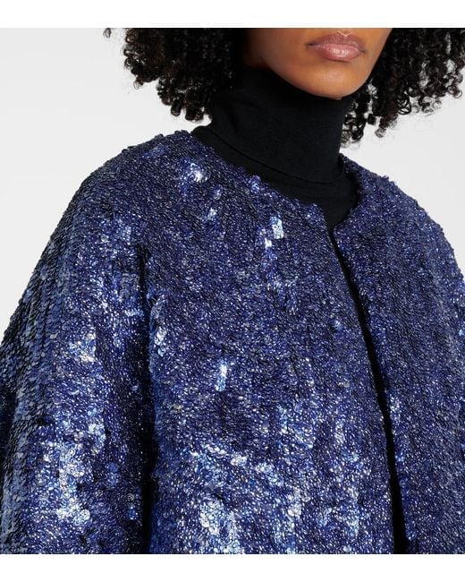 Dries Van Noten Blue Sequined Jacket
