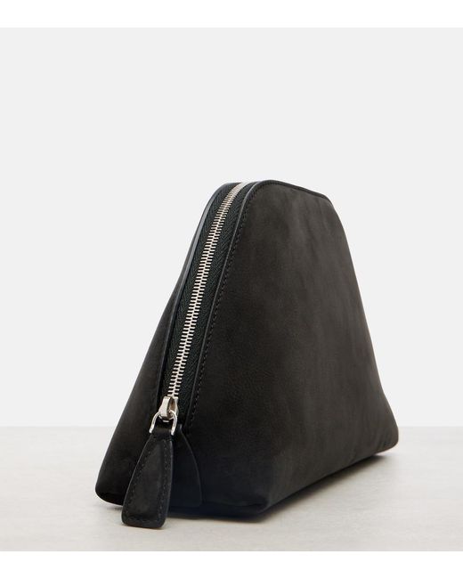 The Row Black Devon Suede Clutch