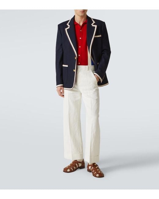 Valentino Blue Striped Cotton Shirt for men