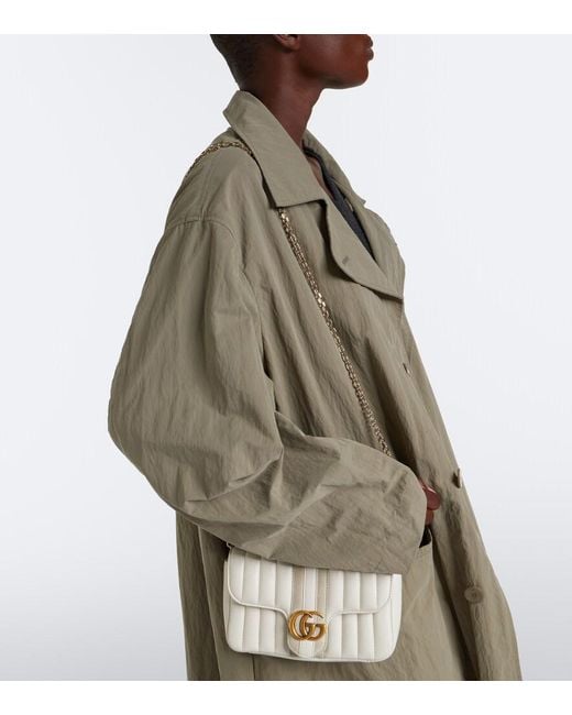 Gucci White Jetset Gg Marmont Mini Shoulder Bag