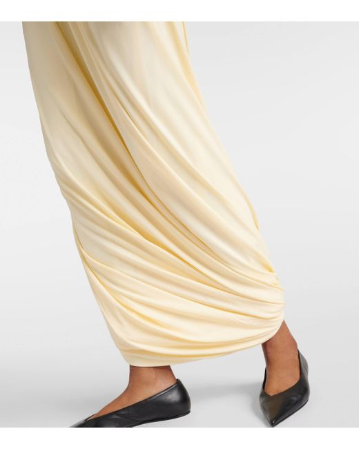 Robe longue Ugbad asymetrique en crepe TOVE en coloris White