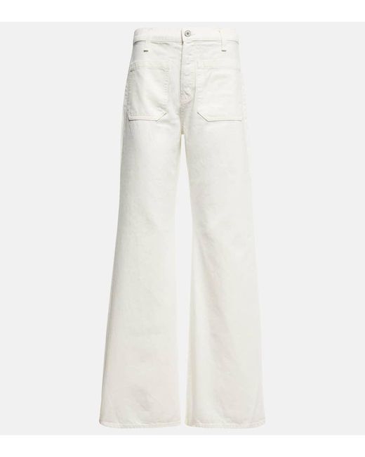 Nili Lotan White Florence High-rise Flared Jeans