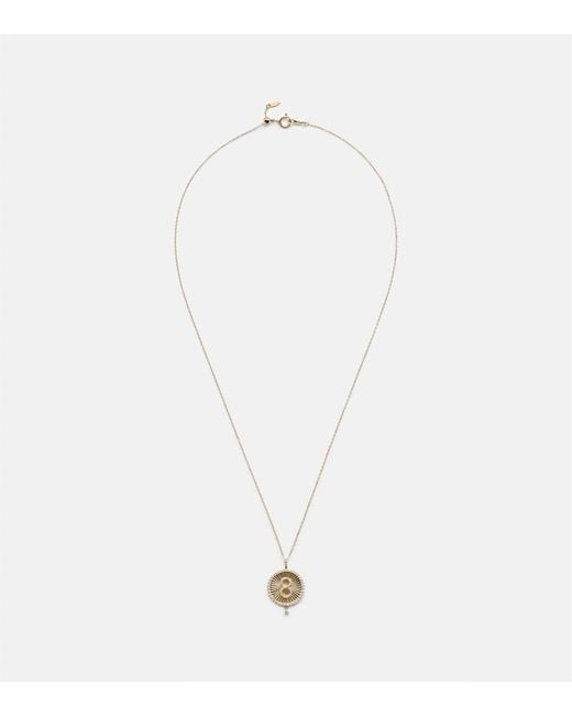 PERSÉE White Lucky Charm Eight 18Kt Necklace With Diamonds