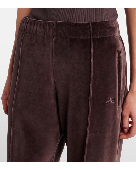 Courreges Multicolor Cotton-Blend Velvet Sweatpants