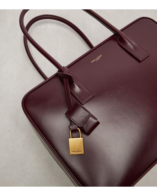 Saint Laurent Red Sac De Jour Leather Tote Bag