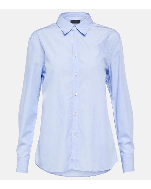 Camisa Raphael de popelin de algodon Nili Lotan de color Blue
