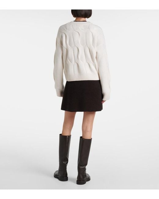 Lisa Yang White Sammie Cable-Knit Cashmere Sweater