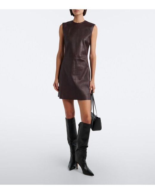 Stouls Brown Dollie Leather Minidress