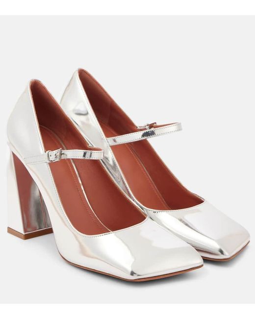 AMINA MUADDI Red Mary-Jane-Pumps Charlotte 95 Aus Leder