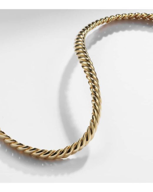 David Yurman Metallic Choker Sculpted Cable Aus 18Kt Gelbgold